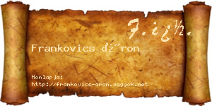 Frankovics Áron névjegykártya