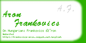 aron frankovics business card